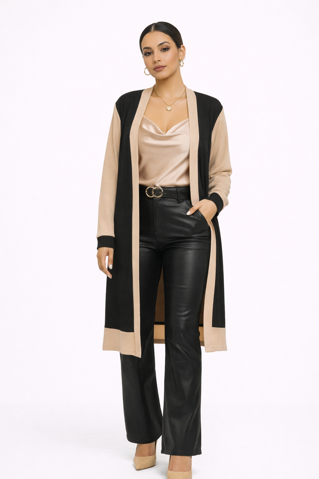 Loose fit open cardigan