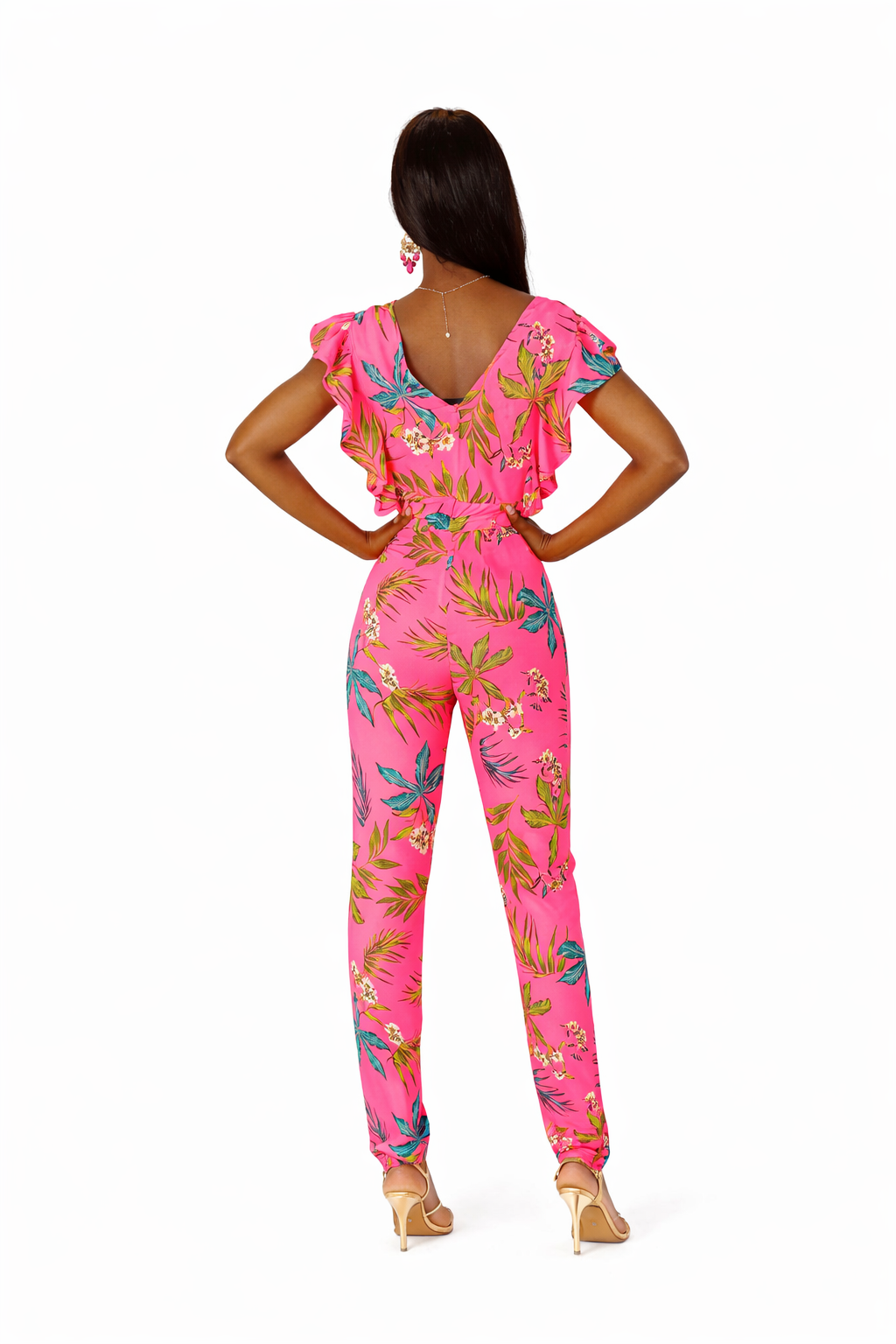 Pink Flowery Jumpsuit