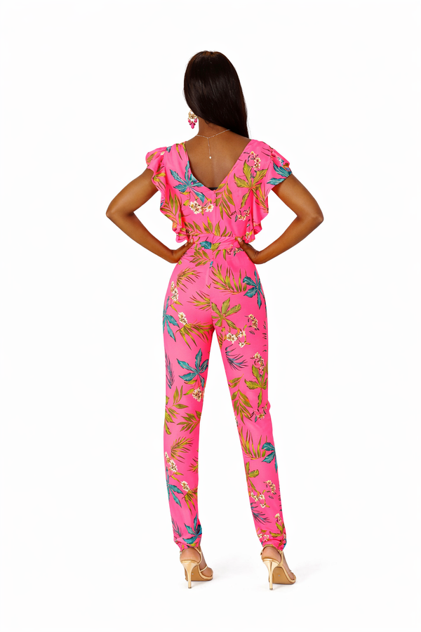 Pink Flowery Jumpsuit