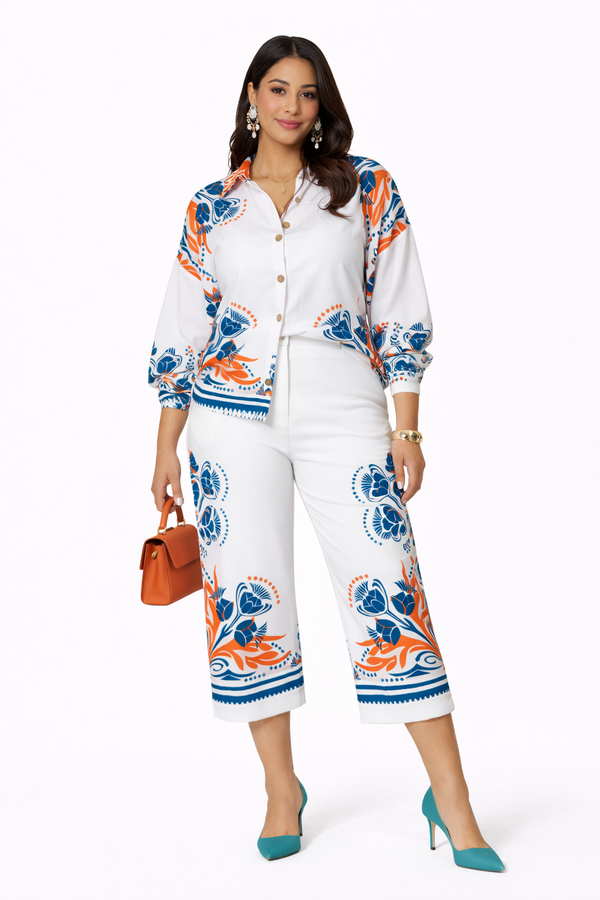 Patterned White Shirt