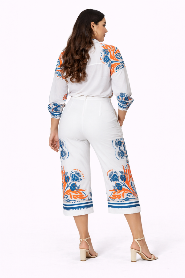 Patterned White Pants