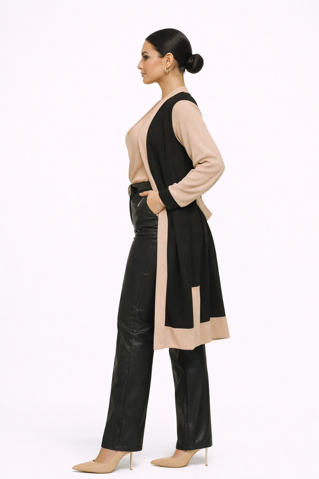 Loose fit open cardigan