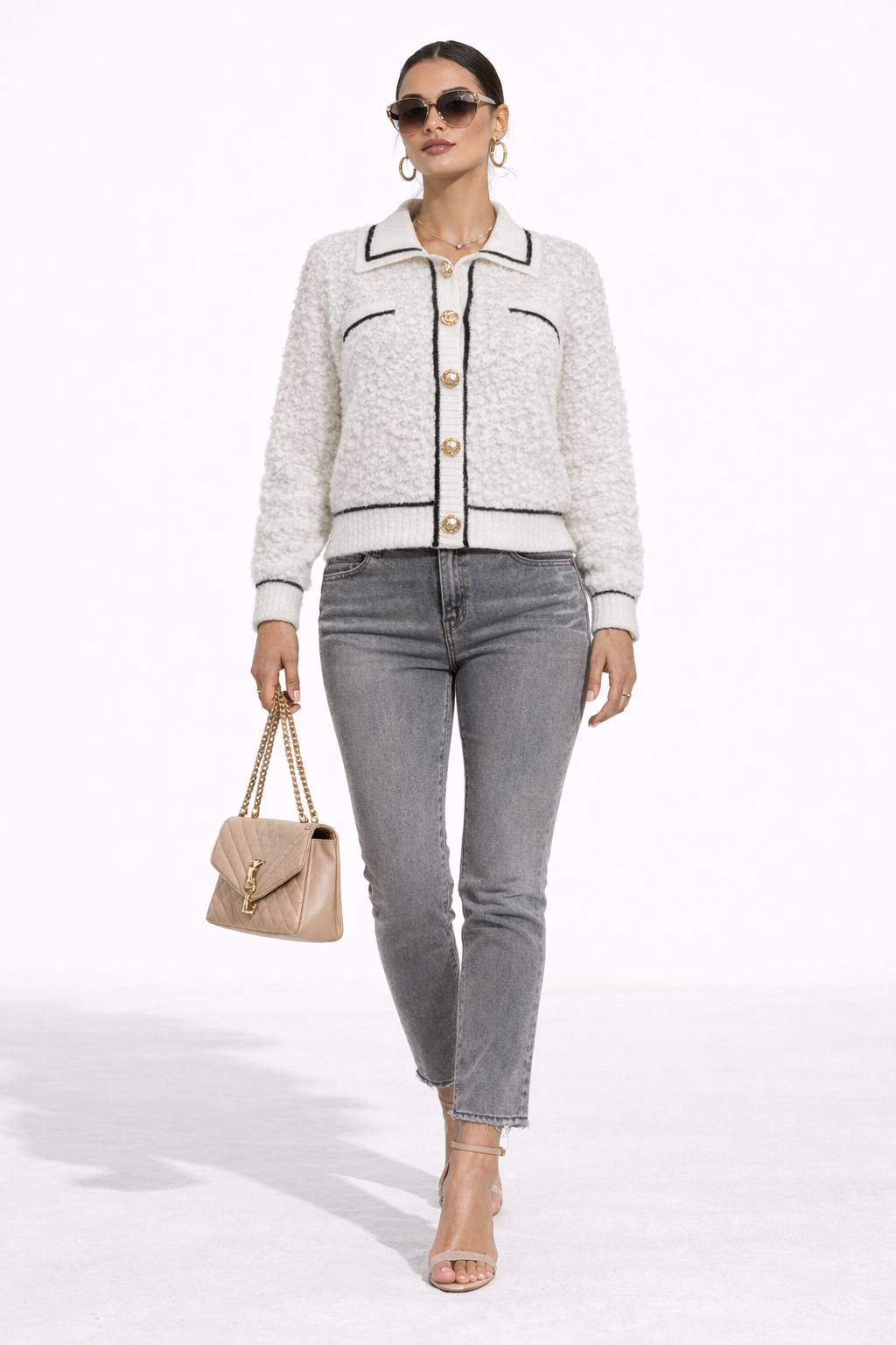 Pearl on Knit sweater