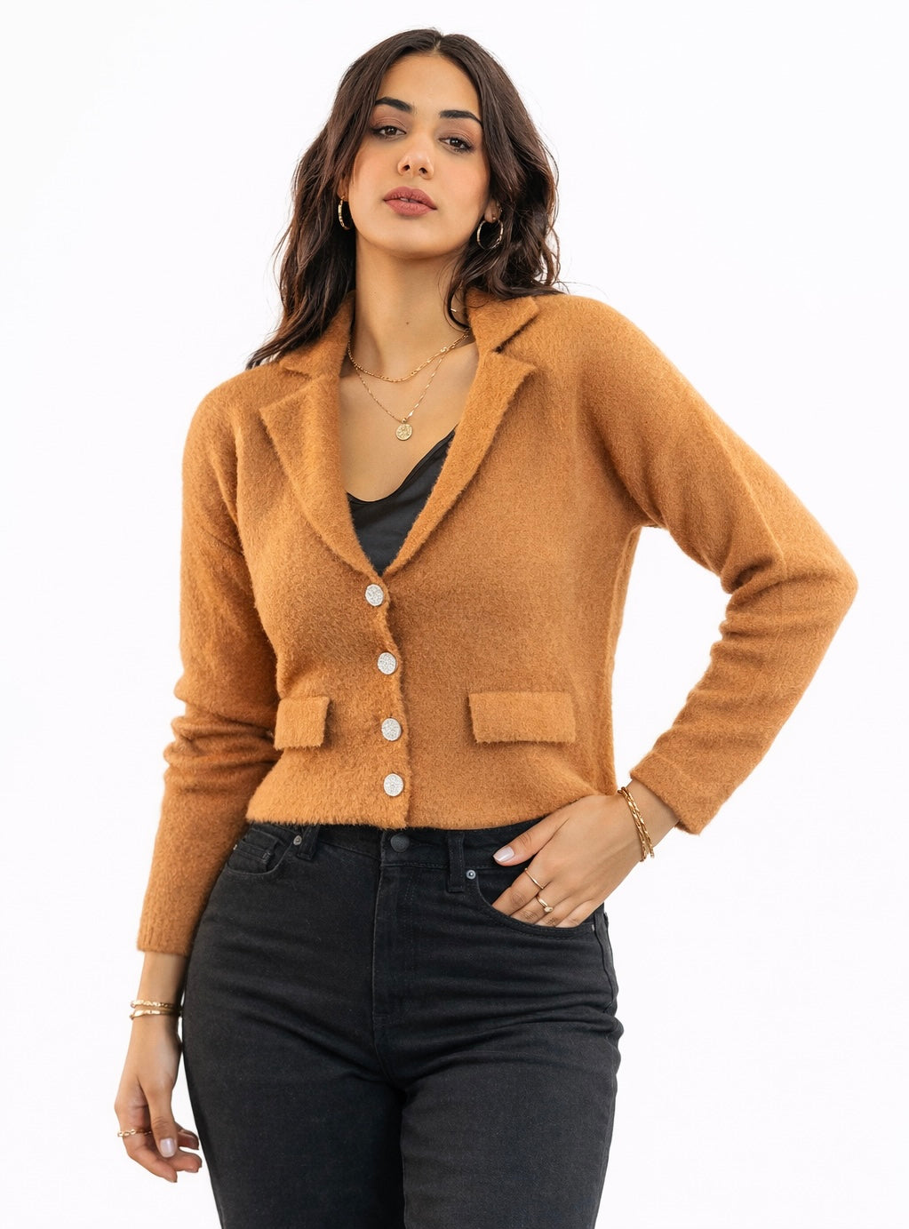 Relaxed Brown Cardigan