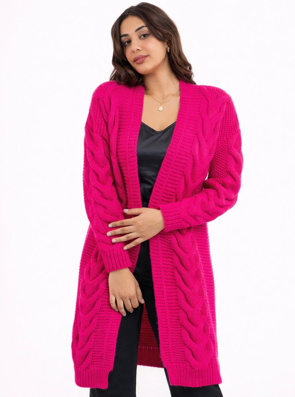 Pink Open Cardigan