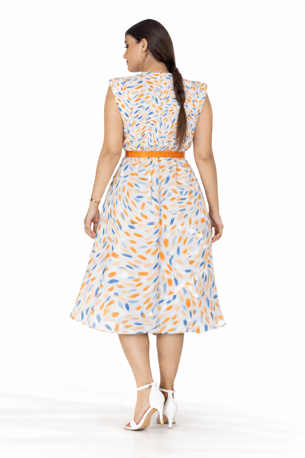 Padded shoulder dress