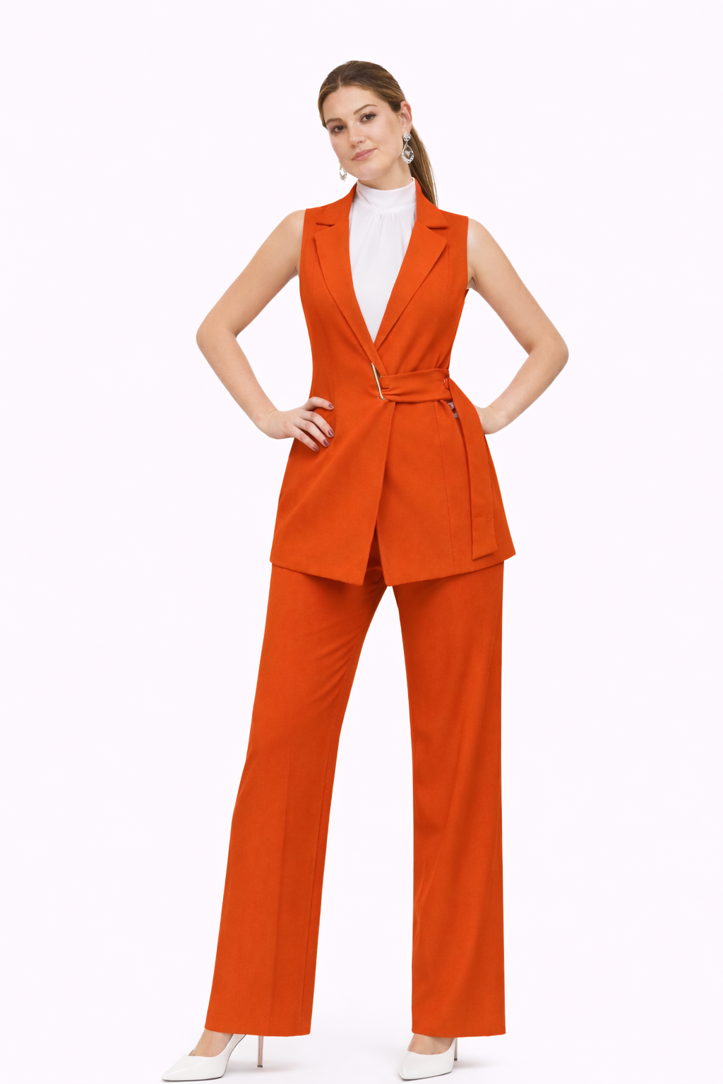 Executive in orange suit