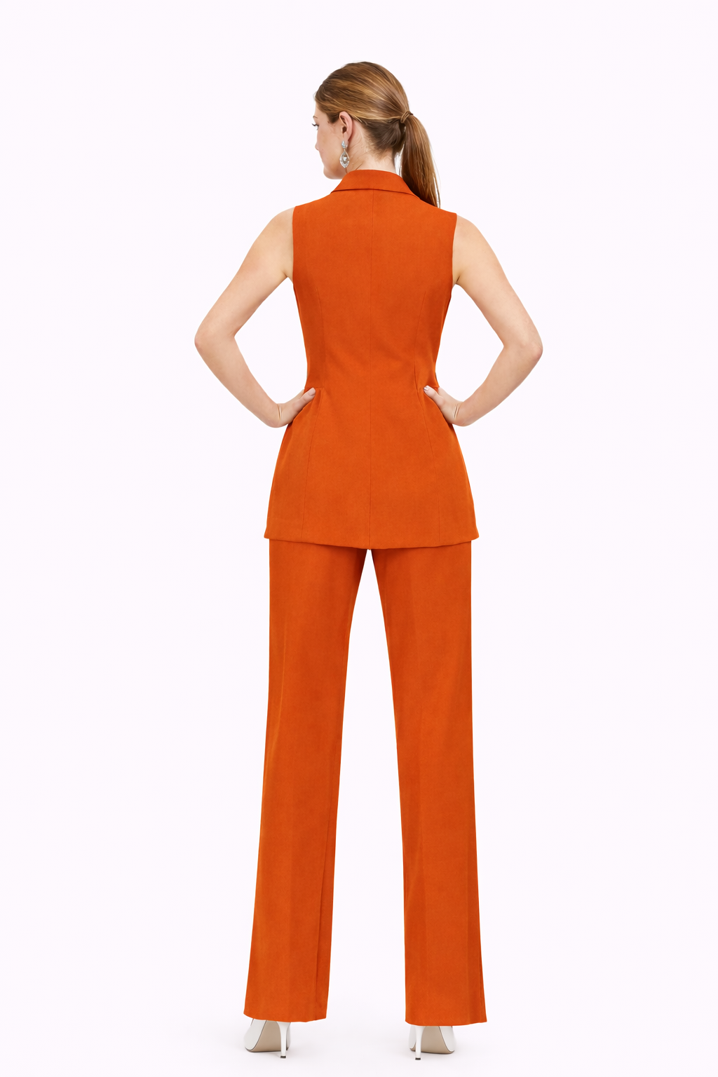 Executive in orange suit