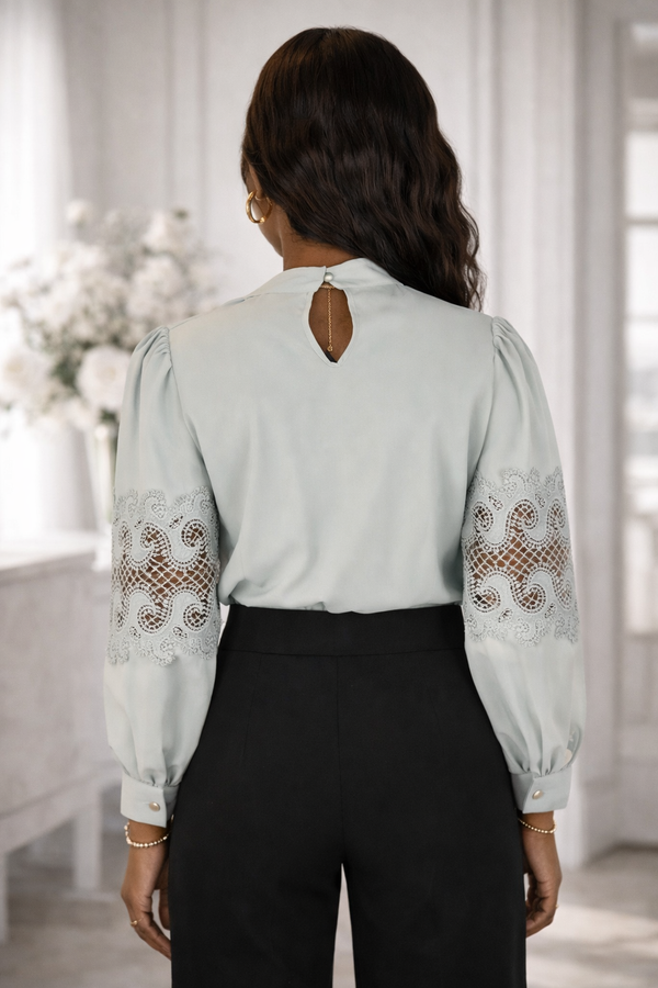 Mint Green Crochet Lace blouse