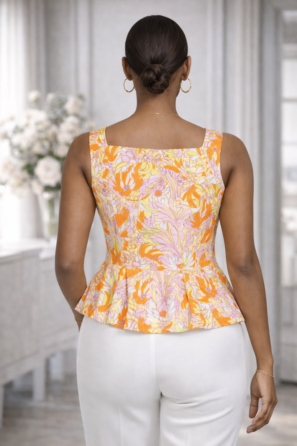 Flowery Sleeveless Top